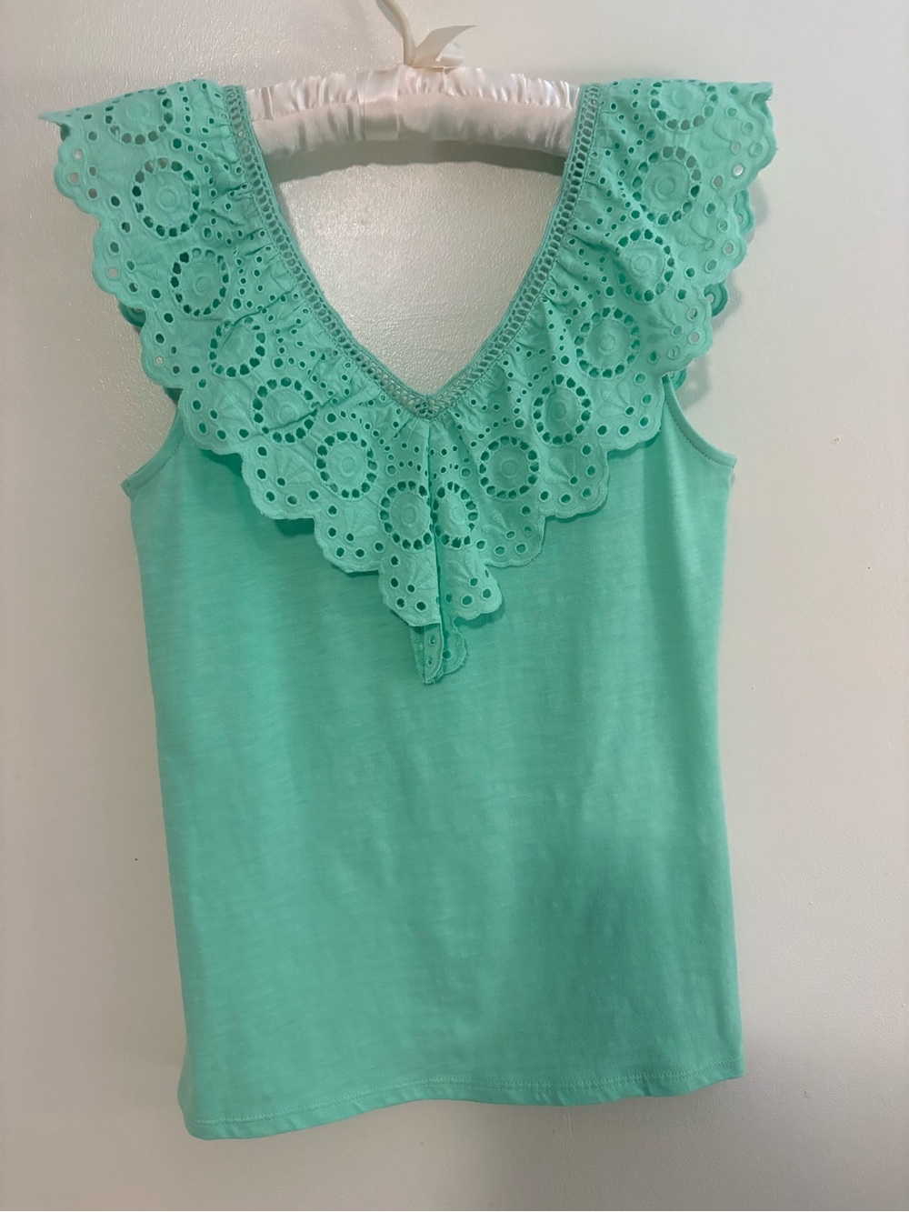 Lilly Pulitzer Mint Green Eyelet V-Neck Tunic - Picture 3 of 4